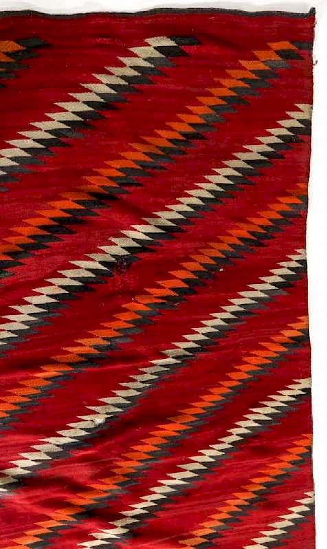 Appraisal: TWO NAVAJO WEAVING CIRCA The weaving features a red background