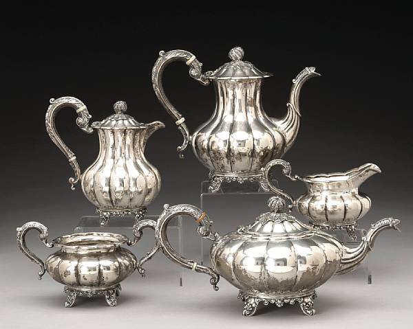 Appraisal: A Canadian sterling five piece tea and coffee set after