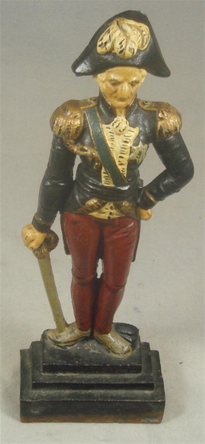 Appraisal: Cast iron doorstop large French General with sword on black