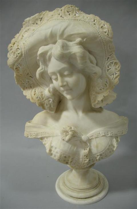 Appraisal: ALABASTER SCULPTURE OF A LADY FInely carved as a portrait