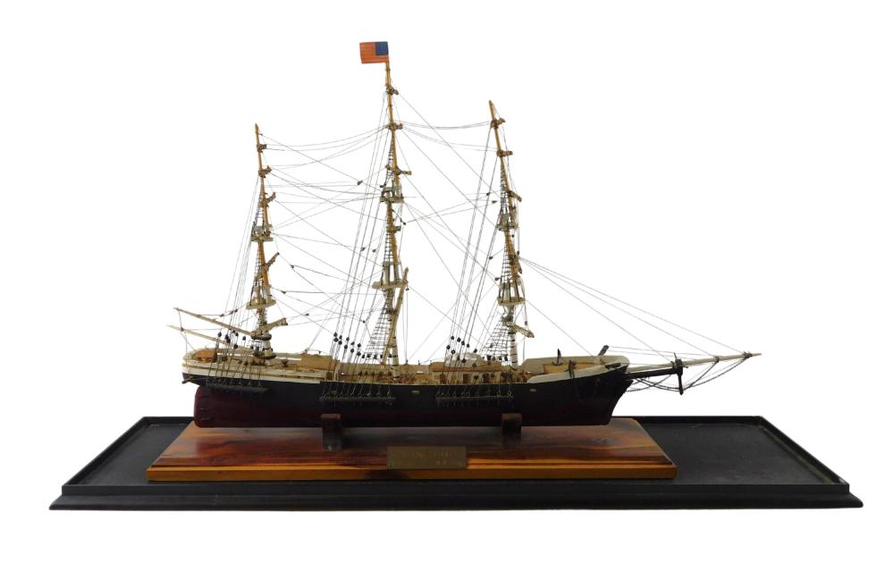 Appraisal: Ship model in glass case Flying Cloud New York inscribed