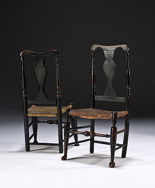 Appraisal: PAIR OF NEW YORK QUEEN ANNE SIDE CHAIRS ca -