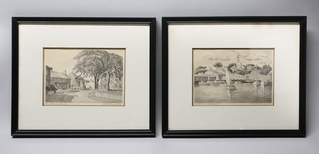 Appraisal: RUTH HAVILAND SUTTON ETCHINGS NANTUCKETRuth Haviland Sutton American - etchings