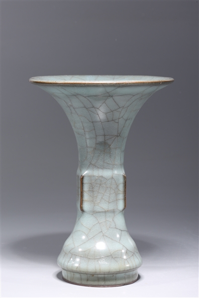 Appraisal: Chinese celadon crackle glazed porcelain beaker vase overall good condition