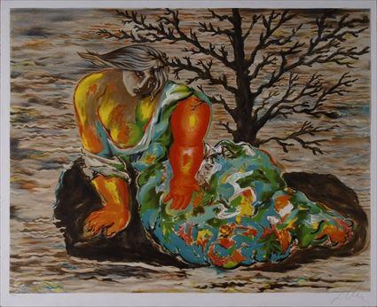 Appraisal: SANDRO CHIA b UNTITLED LANDSCAPE WITH RECLINING WOMAN Lithograph in