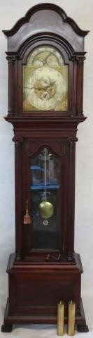 Appraisal: LATE TH C AMERICAN MAHOGANY TALL CASE CLOCK BYWALTHAM BRASS