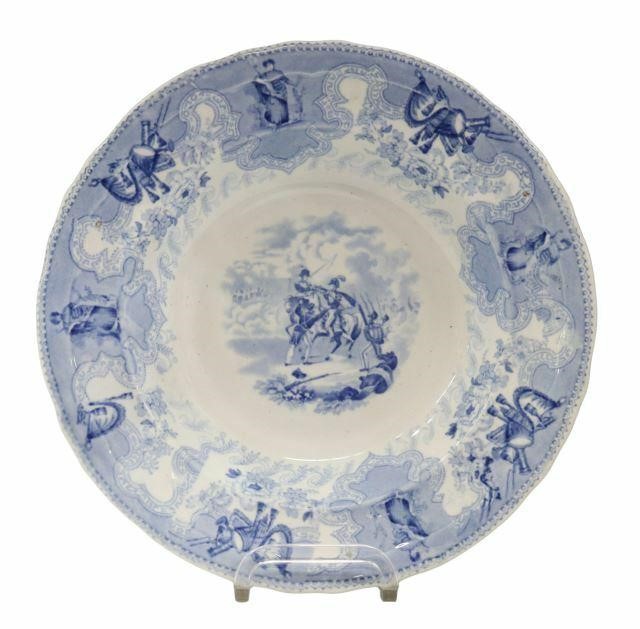 Appraisal: Scarce English Staffordshire soup bowl in the Texian Campaigne pattern