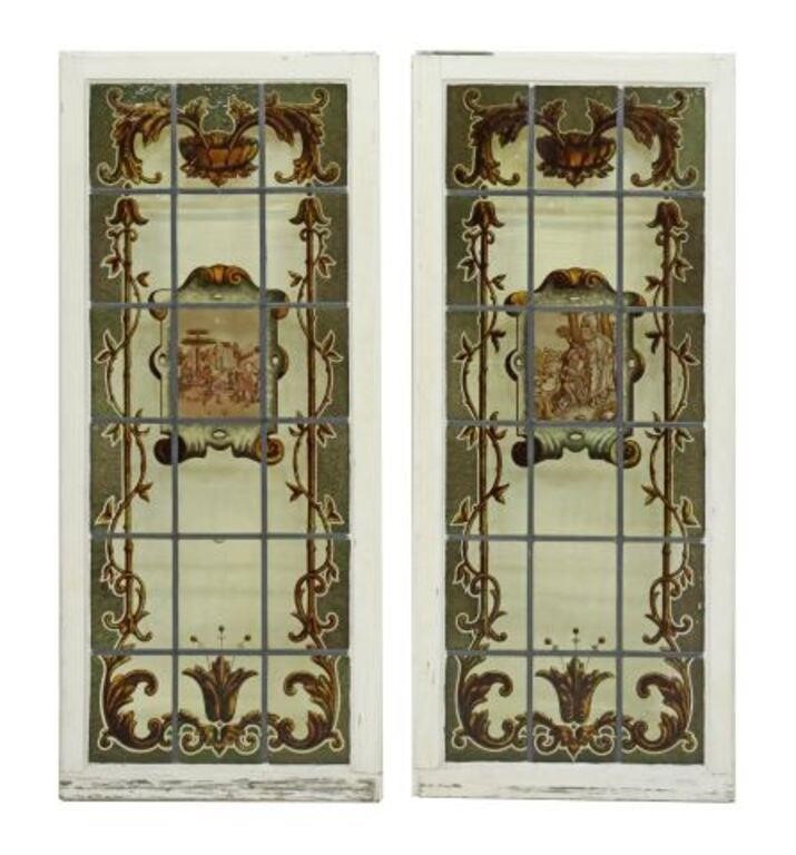 Appraisal: lot of Architectural Continental stained and leaded glass windows doors