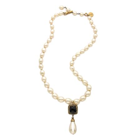 Appraisal: Chanel Faux Pearl Necklace with Pendant Estimate -