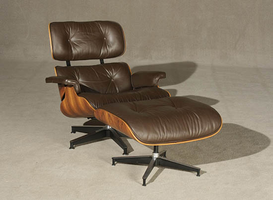 Appraisal: Charles and Ray Eames Laminated Rosewood and Brown Leather '