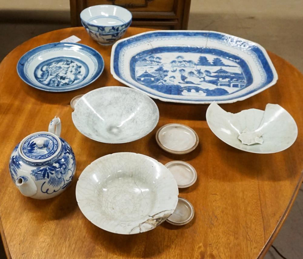 Appraisal: Group of Blue and White and Other Porcelain Table Articles