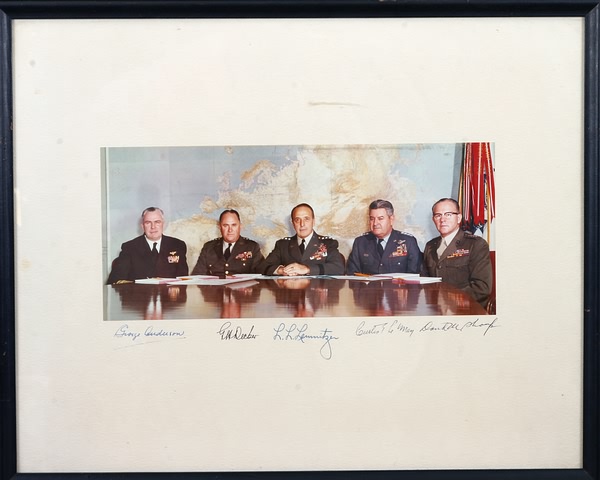 Appraisal: Signed photograph of Joints Chiefs of Staff Signed by Generals