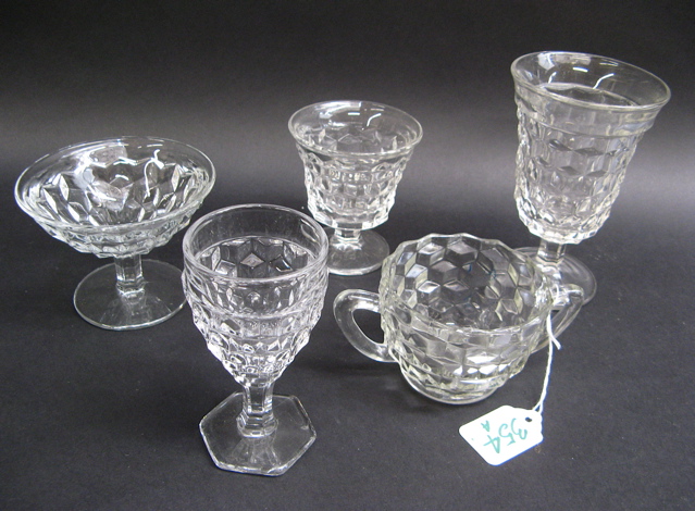 Appraisal: FOSTORIA GLASS DINNER SERVICE pieces in the American pattern including