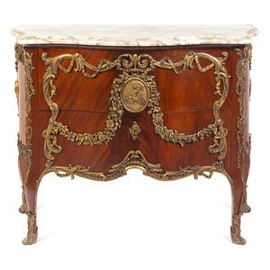 Appraisal: A Louis XV Style Gilt Metal Mounted Figured Walnut Commode