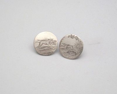 Appraisal: A pair of George III silver hunting buttons maker's mark