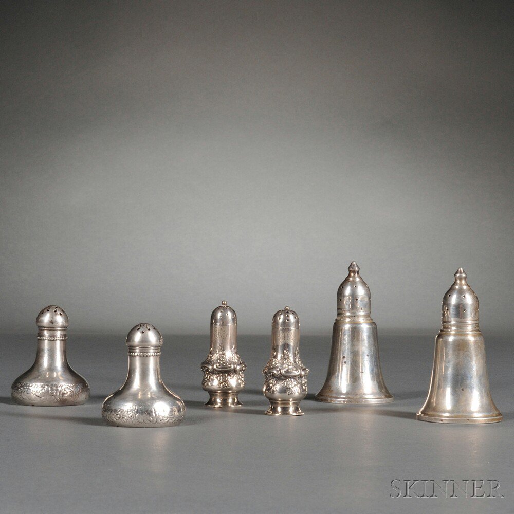 Appraisal: Three Pairs of American Sterling Silver Salt and Pepper Shakers