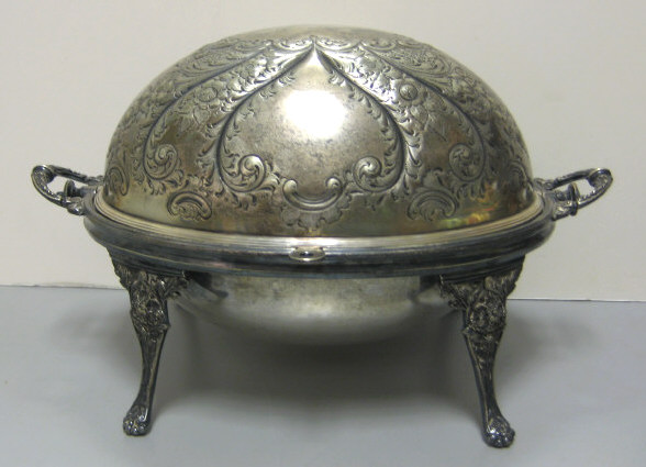 Appraisal: R W SORLEY GLASGOW UK Plated silver rolled top bacon