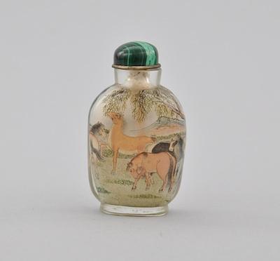 Appraisal: Reverse Painted Glass Snuff Bottle ca Early th Century Reverse