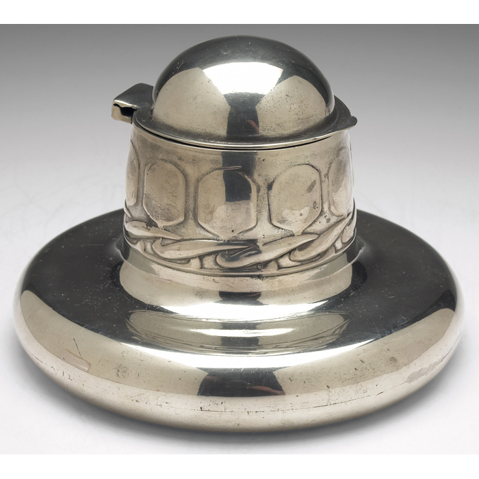 Appraisal: Liberty and Co inkwell designed by Archibald Knox polished pewter