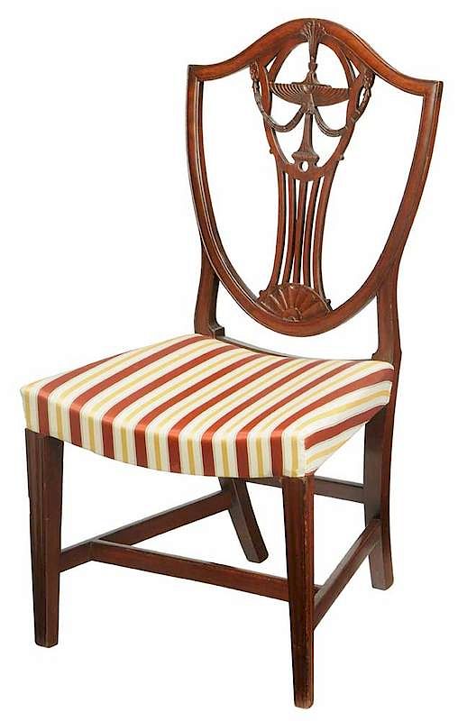 Appraisal: American Federal Carved Mahogany Side Chair Providence Rhode Island circa