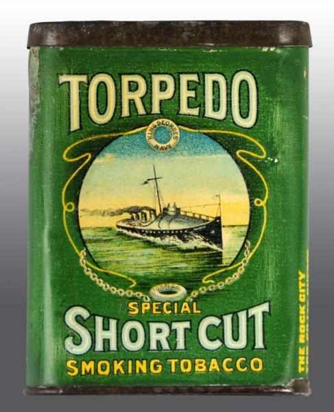 Appraisal: Torpedo Vertical Pocket Tobacco Tin Description Manufactured by the Rock