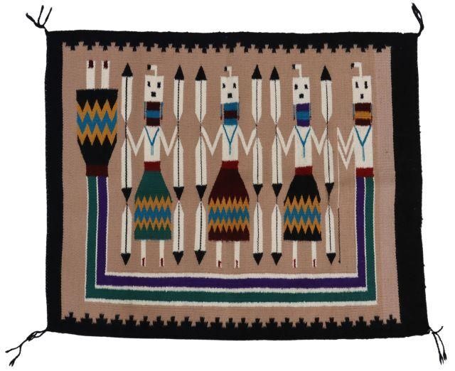 Appraisal: Native American hand-woven wool rug Stella B Tsosie Navajo Dine