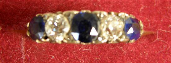 Appraisal: Victorian diamond and sapphire set gold ring