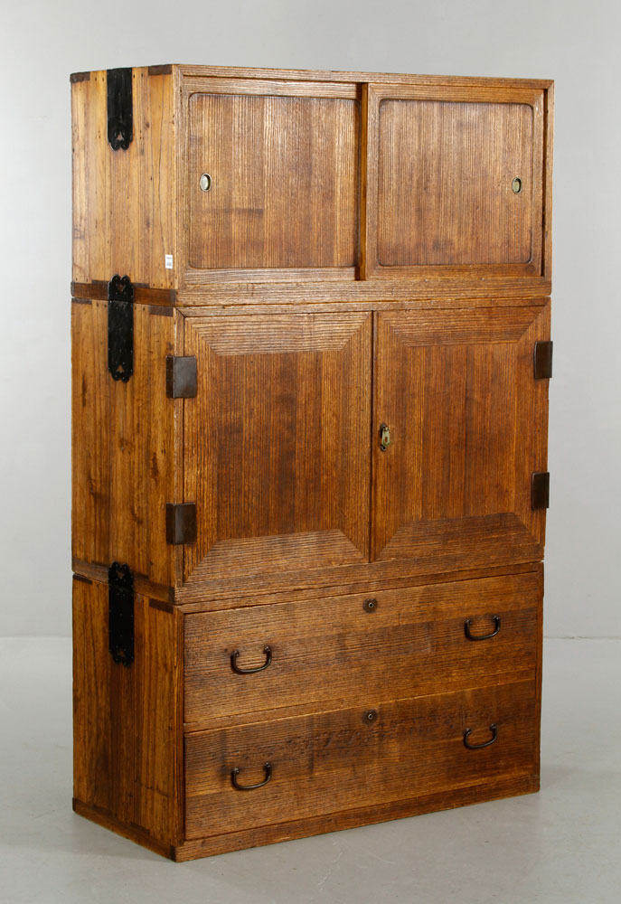 Appraisal: - Antique Japanese Cabinet Antique Tansu cabinet Japan h x