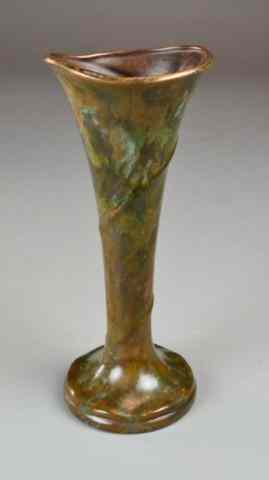 Appraisal: ARTS CRAFTS COPPER VASE SIGNEDVery nice fluted copper vase beautiful