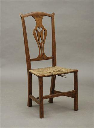 Appraisal: New England Country Chippendale Maple Side Chair x x in