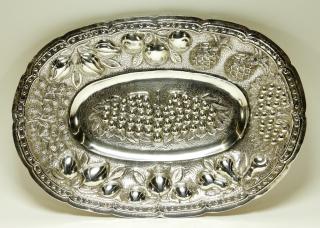 Appraisal: Maciel Sterling Silver Embossed Fruit Tray MEXICO MID TH CENTURY