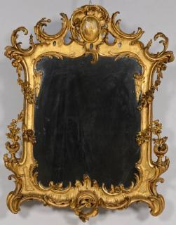 Appraisal: Gilt Rococo Mirror Continental Gilt carved Rococo style mirror rectangular