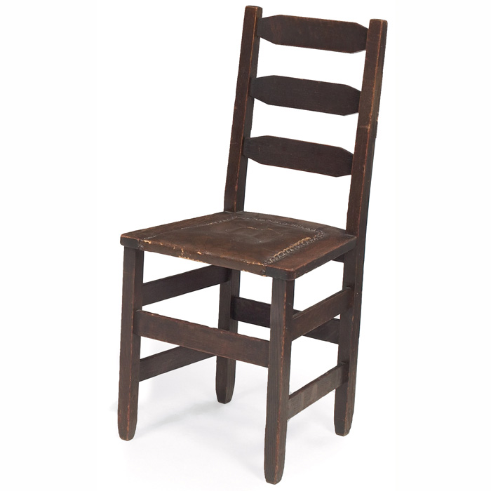 Appraisal: Stickley Brothers side chair three horizontal slats at back over