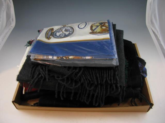 Appraisal: Group of Nine Men's Designer Scarves including Rolex Ralph Lauren