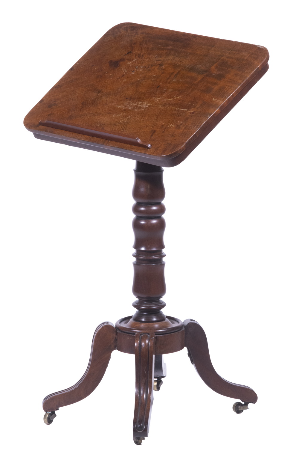 Appraisal: MAHOGANY BOOKSTAND th c Pivoting Tilt-Top Book Display Stand in