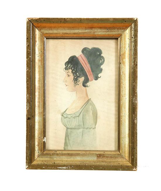 Appraisal: MINIATURE PORTRAIT ON PAPER Boston early th century watercolor on