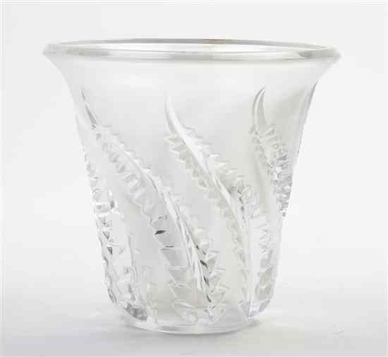 Appraisal: A Lalique Frosted Glass Vase of tapering form having stylized