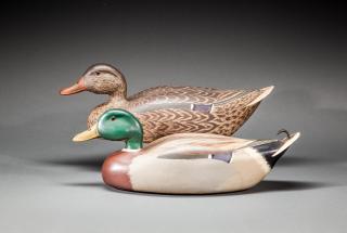 Appraisal: Oversized Mallard Pair Glen Wankel - Lincoln IL c Two