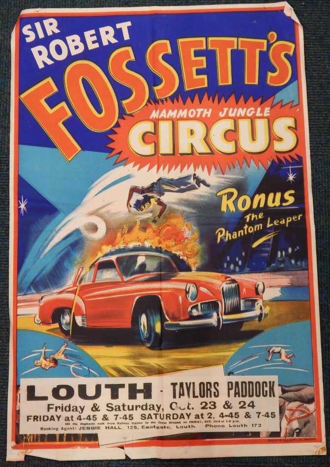 Appraisal: A Sir Robert Fossett's Mammoth Jungle Circus poster at Taylor's