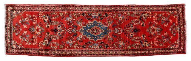 Appraisal: Hand-tied Persian Bijar runner approx ' l ' w