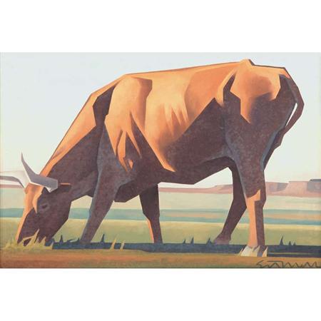 Appraisal: Ed Mell American b Study of a Bull Estimate -