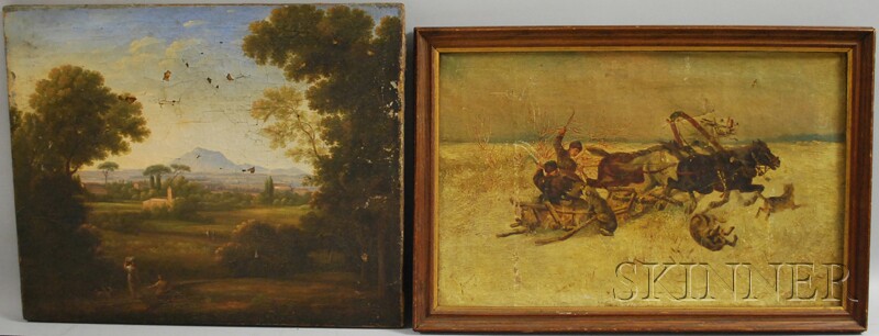 Appraisal: Continental School th th Century Two Works Italian Landscape and