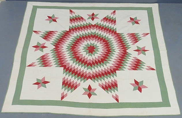 Appraisal: - Colorful Star of Bethlehem quilt made by Anna Jane