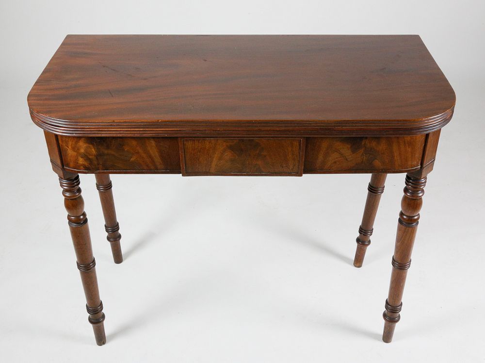 Appraisal: American Sheraton Mahogany Flip Top Card Table American Sheraton Mahogany