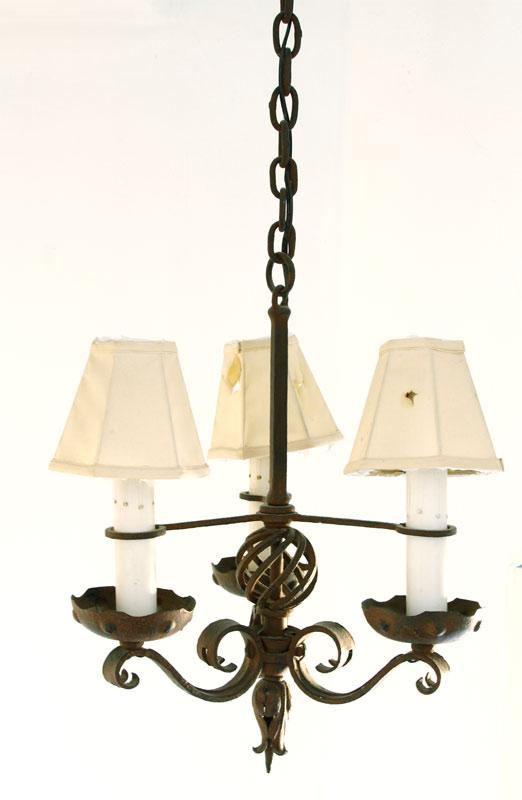 Appraisal: - Wrought Iron Hanging Light Fixture Hanging light fixture wrought