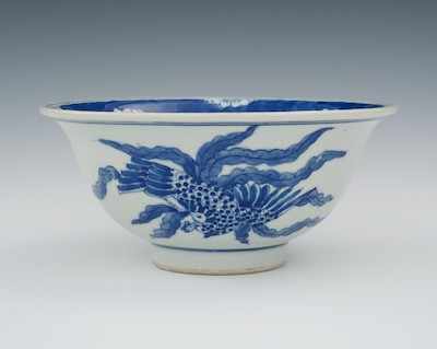 Appraisal: A Chinese Export Blue and White Bowl Possibly Qianlong footed