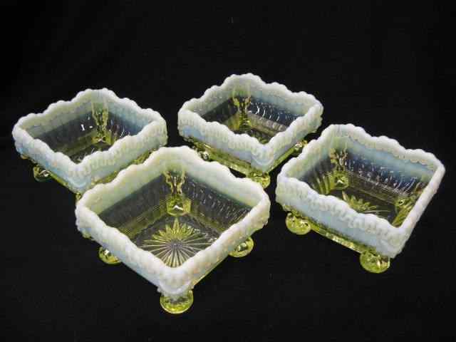 Appraisal: Northwood Vaseline Opalescent Glass Berrybowls -