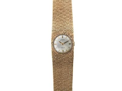 Appraisal: A lady's gold wristwatch Integrated ct gold band Rotary