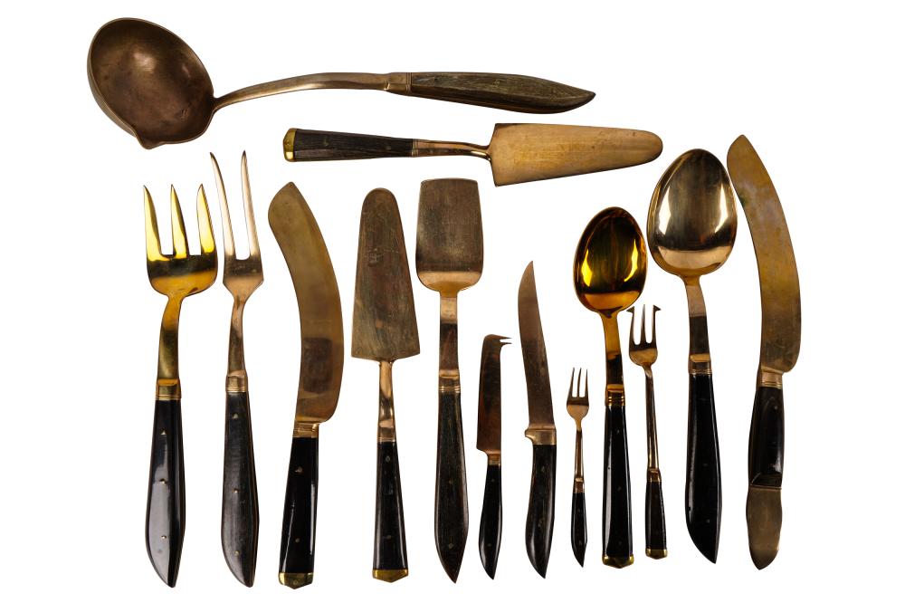 Appraisal: EXTENSIVE GILT WASH FLATWARE SERVICEunmarked with bone handles comprising assorted