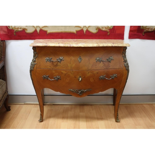 Appraisal: Good quality vintage French Louis XV style marble topped commode